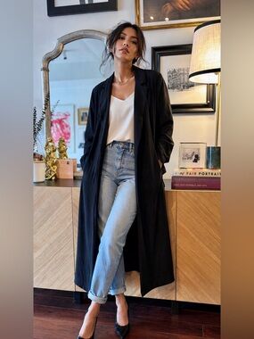 Aritzia Long Black Trench Coat